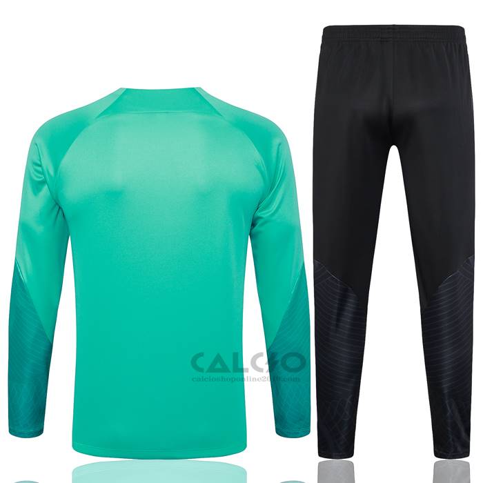 Tuta da Track di Felpa FC Barcellona Bambino 2023-2024 Verde Chiaro
